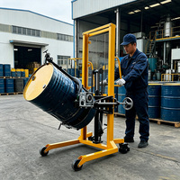 Chariot élévateur manuel à tambour en acier épais avec inclinaison, élévateur hydraulique de 1,5 m, transpalette rotatif pour la manutention des matériaux en atelier