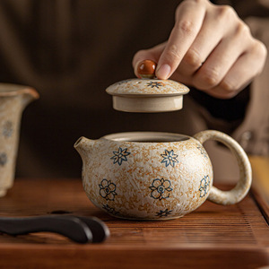 Wuxi Hall Ru Ware Crackle Glaze Teapot Xishi Style <b>Ceramic</b> <b>Tea</b> <b>Pot</b> With Lid Chinese Retro Kung Fu <b>Tea</b> Set - Product Image 2