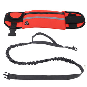 Sports Waist Pack Dog Leash Set Reflective Elastic Outdoor <b>Running</b> <b>Pet</b> Supplies Black Red Sky Blue Yellow Orange - Product Image 3