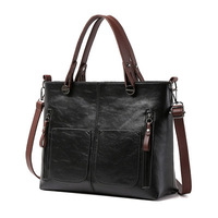 Sac fourre-tout rétro en PU grande capacité 2026 pour femme, style européen et américain, étanche avec fermeture éclair, bandoulière unique, nouveauté