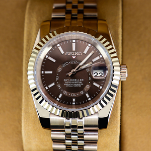 Reloj Mecánico Automático para Hombre, Modelo Nuevo Premium, Color Dorado Marrón, Lujoso, Acero Inoxidable, Cristal de Zafiro, Resistente al Agua 3BAR, Digital - Product Image 3