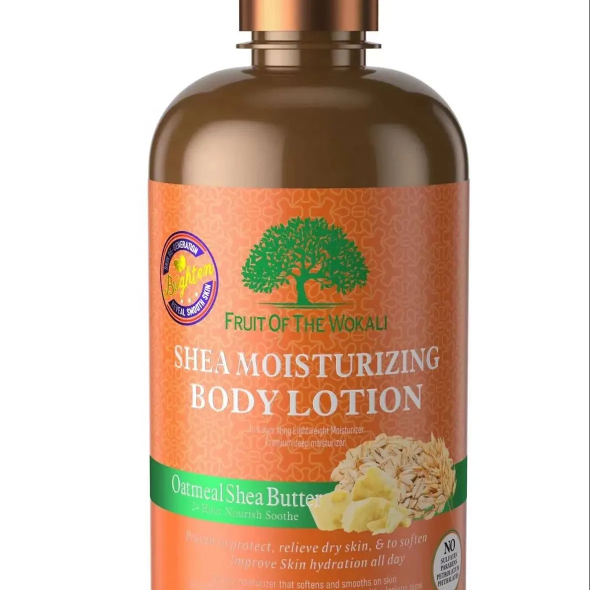 100% Pure Natural Fruits Extract Wokali 500ML Oatmeal Shea butter Body Lotion of Strong Moisturizing, Softening & Hydrating