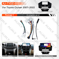 Lecteur multimédia automobile Aijia 12,3 pouces, kit complet, cadre de tableau de bord noir brillant, faisceau de câblage basse spécification pour Toyota Land Cruiser 2007-2022