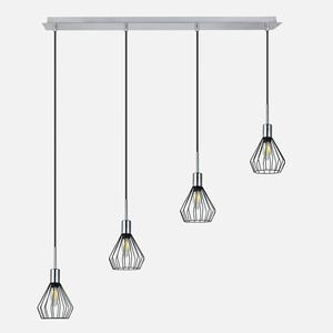 Ciondolo con design in nero e cromo, dimensioni 83x13 cm, ideale per la decorazione d'interni e che fornisce un'illuminazione delicata. - Product Image 1