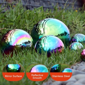 Esfera Decorativa de Acero Inoxidable Multicolor para Jardín, 50-150 mm, Esfera Hueca Pulida a Espejo, Esfera Reflectante para Jardín - Product Image 2
