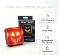 Feu arrière de vélo rechargeable Devil Eyes Light Smile, feu arrière LED étanche pour VTT et vélo de route, lumière d'avertissement de sécurité