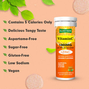 Toptan OEM Premium C vitamini % efervesan tabletler şekersiz C vitamini desteği ile enerji ve antioksidan yaş tabletler için - Product Image 2