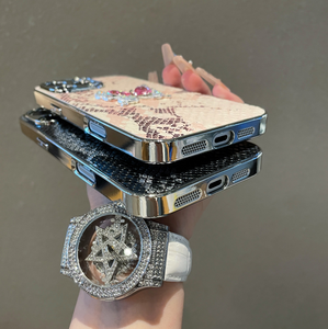 2025 Sang Trọng Mạ Điện Màu Hồng Mô Hình Con Rắn Bướm Thạch Long Lanh Sáng Bóng TPU PC Trường Hợp Điện Thoại Cho Iphone 13 14 15 16 Pro Max - Product Image 6