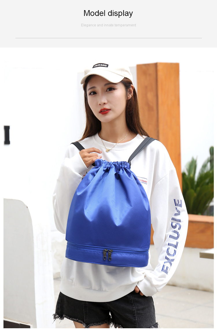 Custom Reusable Tropical Pull String Bag Drawstring Polyester School Bag For Outdoor