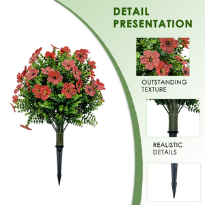 PZD-1-288-3 Intérieur Extérieur Décor Sans <span class=keywords><strong>Pot</strong></span> Faux Vert <span class=keywords><strong>Eucalyptus</strong></span> Feuillage et Soie Fleurs Arbustes Artificiels Buissons avec Épi - Product Image 5