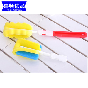 Cepillo para limpiar botellas con cabezal de esponja reemplazable, mango verde de 29,5 cm para limpiar biberones y tazas - Product Image 3