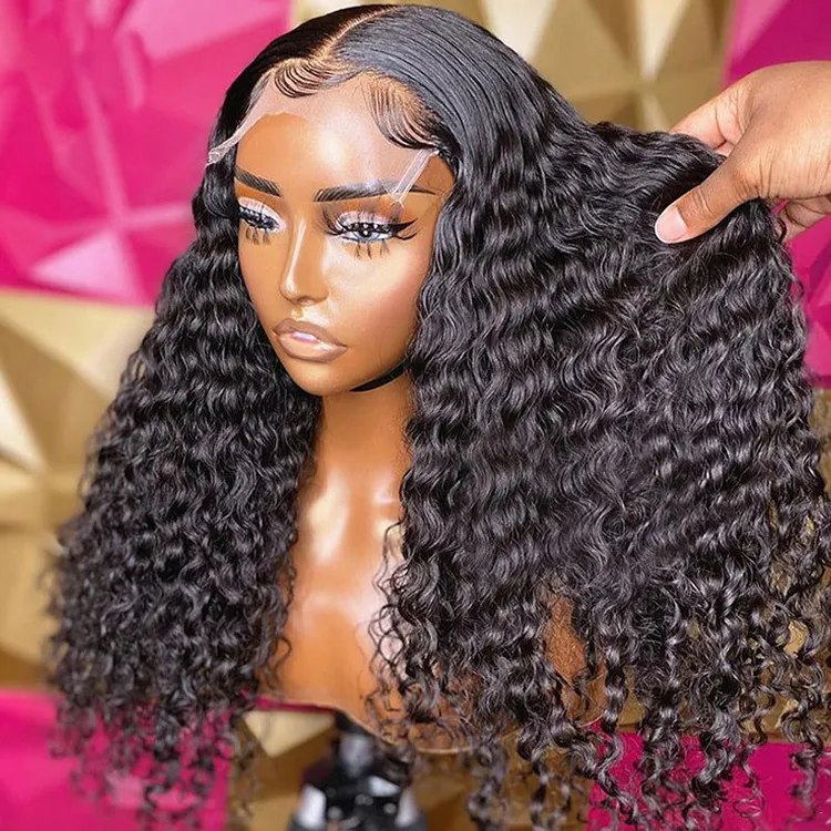 180% Density Water Wave Lace Front Wig Human Hair Brazilian 4X4 5X5 6X6 Raw Virgin Hd Lace Closure Human Hair Wigs