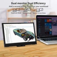 Moniteur portable tactile AHXJKA 11,6 pouces 1366x768 HD 60Hz avec double haut-parleur et étui en cuir, compatible avec téléphone, PC et console de jeu