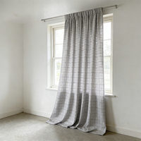 Tissu de rideau en maille jacquard gris élégant de haute qualité en gros pour villas et appartements