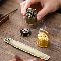 MSH un brûleur d'encens en lingot d'or pièce décorative brûleur d'encens bouddhiste pour temple