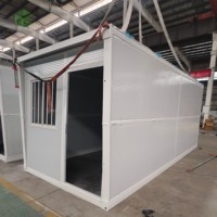 Casa Contenedor Plegable Prefabricada de Instalación Rápida, Dormitorio Temporal Móvil, Moderna, Blanca, de 20 pies
