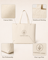 Sac fourre-tout en toile épissée grande capacité, fabrication de qualité supérieure, poignées à sangle avec détails raffinés
