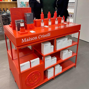 Tùy chỉnh sang trọng màu đỏ truy cập hàng đầu hiển thị đứng 7 chai Acrylic Nước hoa hiển thị đứng - Product Image 6