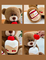 Ours en peluche super doux et extra large, compagnon pour enfants, cadeau d'anniversaire - Option Saint-Valentin, en maille plastique brodée