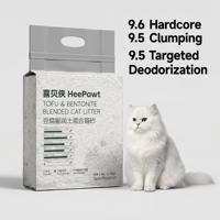 Litière pour chat de qualité supérieure HeePawt, mélange de tofu et de bentonite, forte capacité d'agglomération, absorption des odeurs à 95 %, étiquette privée disponible