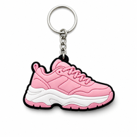 Llavero de PVC ligero personalizado al por mayor con forma de zapatilla deportiva, llavero de goma suave, regalo promocional de fábrica OEM