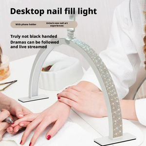 New U Shape LED Aluminum Alloy <b>Nail</b> <b>Desk</b> Lamp Half Moon Professional Manicure Fill Light Home <b>Nail</b> Art Gel Curing - Product Image 4