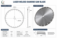 Vente directe usine – Lames de scie diamantées industrielles OEM ultra-résistantes pour briques de béton ignifugées pressées à chaud, 14 pouces (350 mm)