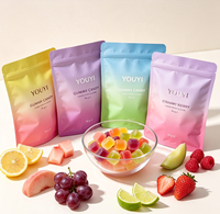 Sachet alimentaire refermable en papier kraft imprimé sur mesure avec fenêtre pour noix, bonbons et fruits secs