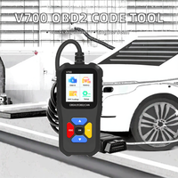 Nouvel analyseur de moteur IKiKin V700 OBDII/EOBD, lecteur de codes OBD2, scanner, outils de diagnostic automobile efficaces avec garantie de 12 mois