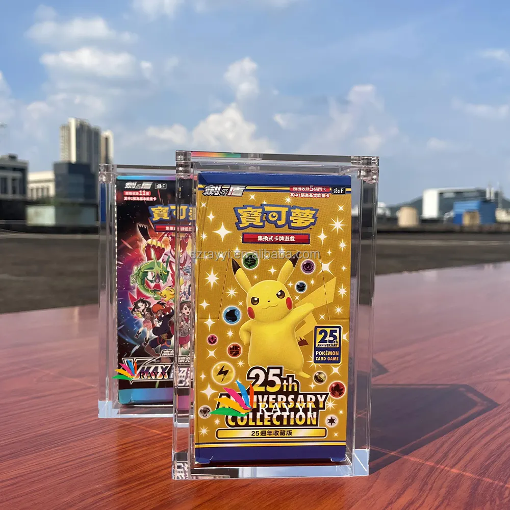 RAY YI Ốp Acrylic Vmax Cao Cấp Hộp Tăng Cường Pokemon Nhật Bản Vỏ Acrylic Có Nam Châm Mạnh Hộp Tăng Cường Pokemon Nhật Bản Vỏ Acrylic