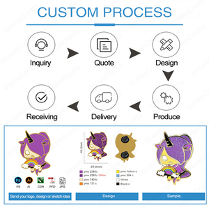 Broche en émail souple et dur personnalisée avec logo sur mesure, forme d'oiseau colombe, pièce unique, mignonne, kawaii, animal, anime, aile d'ange, pour chapeau, casquette, badge - Product Image 6