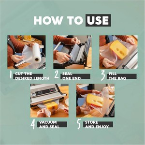 Rollo de bolsa de sellado <span class=keywords><strong>para</strong></span> congelador de grado alimenticio, sello de nailon PA/PE, embalaje de plástico, bolsas selladoras <span class=keywords><strong>al</strong></span> vacío en relieve texturizadas, rollos <span class=keywords><strong>para</strong></span> embalaje - Product Image 6