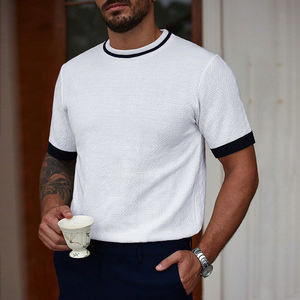 T-shirt de sport à col rond personnalisé en gros, logo de marque, t-shirt uni, t-shirt à manches courtes, t-shirt à col rond <span class=keywords><strong>pour</strong></span> homme - Product Image 4