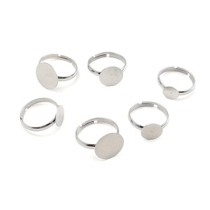 Anillo de Acero Inoxidable con Pieza Redonda Ajustable para Adultos, Niños y Estudiantes, Accesorio de Joyería DIY - Product Image 2