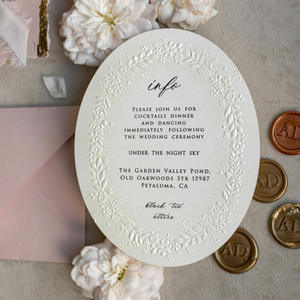 Invitations de <span class=keywords><strong>mariage</strong></span> haut de gamme <span class=keywords><strong>rose</strong></span> et blanc pour l'international, avec impression par gravure, procédé de gaufrage et marquage à chaud, pour personnalisation en gros - Product Image 3