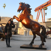Tête de cheval en bronze antique Figurine arabe Moulage en métal Sculpté Techniques imprimées pour l'artisanat Modèle sur le thème du logo d'ange