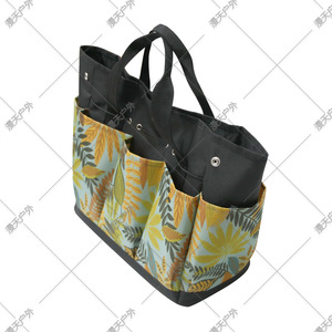 Gray Floral Pattern <b>Tool</b> Duffle <b>Bag</b> 200 Lb Capacity Water Resistant Multi Function Handheld Garden Storage <b>Bag</b> - Product Image 4