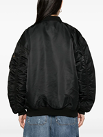 AQTQ Blouson Bomber Varsity en Satin pour Femme, Col Baseball, Entièrement Zippé, Ourlet Côtelé, Personnalisable avec Logo, Vente en Gros