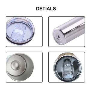 Gobelets droits en acier inoxydable ZP RTS, 20 oz, fin, avec revêtement peint et pailles métalliques - Product Image 5