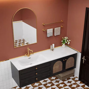 Light luxury retro <b>vanity</b> sink <b>vanity</b> arched <b>LED</b> <b>vanity</b> <b>mirror</b> wall-mounted bathroom cabinet - Product Image 3