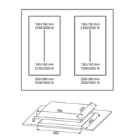 Table de cuisson à induction électrique encastrable en verre noir cristallin avec commandes tactiles et coulissantes 7200W pour usage domestique