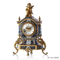 Horloge de bureau électrique classique en porcelaine de luxe européenne française, décoration de cheminée de salon, ornements