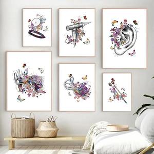 Art mural anatomique de l'oreille interne de la cochlée Peinture sur toile Art Déco Style Nordic Poster Prints for Medical Clinic Decor - Product Image 2