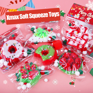Christmas <b>Squishy</b> Toys Xmas Fidget Squeeze Toy Glitter Donut <b>Cat</b> Paw Stress Relief Sensory Holiday Party Favors Gift - Product Image 2
