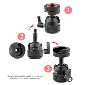 Adattatore per Treppiede PULUZ Multifunzionale in Lega di Alluminio con Attacco a Palla Mini e Vite 1/4 a Doppio Uso - Product Image 6