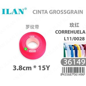 Nastro grosgrain Ilan 3,8 cm 15Y rosa per lavori artigianali e cucito - Product Image 3
