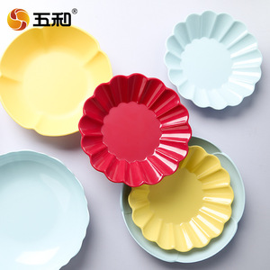 Five-color Floral Fruit Plate Plastic Durable Home Use Living Room <b>Coffee</b> <b>Table</b> Snack Display - Product Image 1