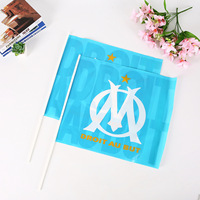 Fournisseur d'usine, drapeaux à main en matériau PE avec impression personnalisée pour la promotion, le guide touristique, la publicité