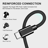 Cable USB C a C de 1M, Material TPE, Carga Rápida 3A, Transferencia de Datos 480 Mbps, Color Negro, para iPhone 16 15 iPad Laptop Samsung