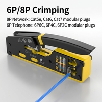 Herramienta de crimpado de conectores modulares de red, crimpadora de cable Ethernet, crimpadora de paso para RJ45 RJ11